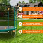 Батут с защитной сеткой "PERFETTO SPORT ACTIVITY 12" диаметр 3,7 м зелёный